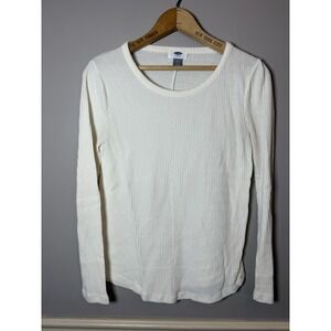 Old Navy off white Light Weight Crew Neck ribbed Shirt Size Small